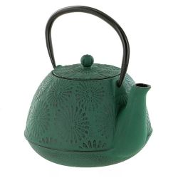Teekanne aus Gusseisen, HANAMI smaragdgrün, mit Edelstahlfilter - 1,2 Liter - Aromandise