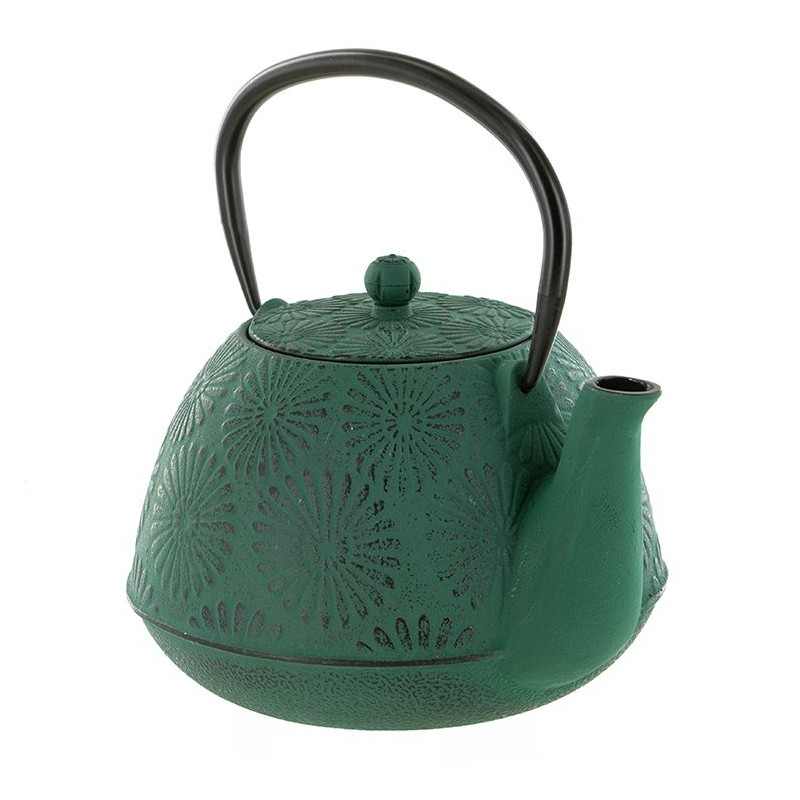Teiera in ghisa, HANAMI smeraldo, con filtro in acciaio inossidabile - 1,2 litri - Aromandise