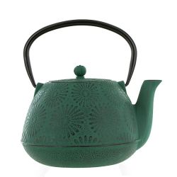 Théière en fonte, HANAMI émeraude, avec filtre inox - 1,2 litre - Aromandise