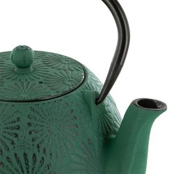 Théière en fonte, HANAMI émeraude, avec filtre inox - 1,2 litre - Aromandise