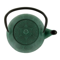 Théière en fonte, HANAMI émeraude, avec filtre inox - 1,2 litre - Aromandise