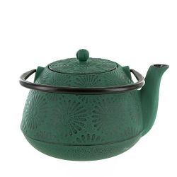 Théière en fonte, HANAMI émeraude, avec filtre inox - 1,2 litre - Aromandise