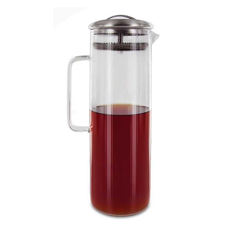 Carafe en verre pour infusion à froid avec filtre inox amovible - 1,5 L - Aromandise