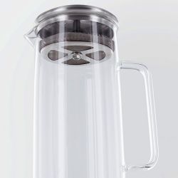 Carafe en verre pour infusion à froid avec filtre inox amovible - 1,5 L - Aromandise
