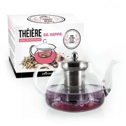 Teekanne aus Borosilikatglas mit Edelstahlfilter - 0,80 L - Aromandise