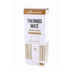 Thermos pour maté en acier inoxydable avec bec verseur - 1 Litre - Aromandise