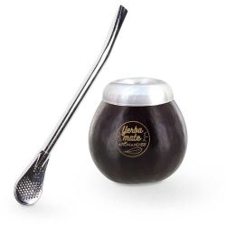 Calabash (Zucca argentina) in acciaio inossidabile e paglia di matè - Aromandise