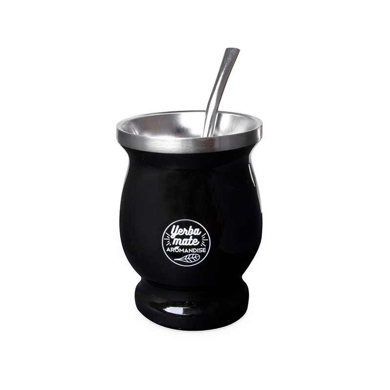 Tasse et bombilla à maté en acier inoxydable - 230ml - Aromandise