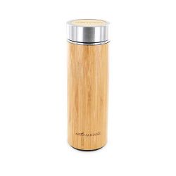 Gourde en bambou, avec double paroi et filtre en inox pour vos infusions - 450ml - Aromandise
