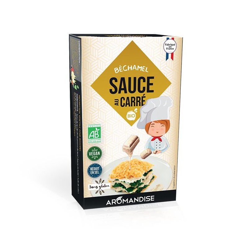 Salsa quadrata Bio,  Bechamel - 90g, 5 porzioni - Aromandise