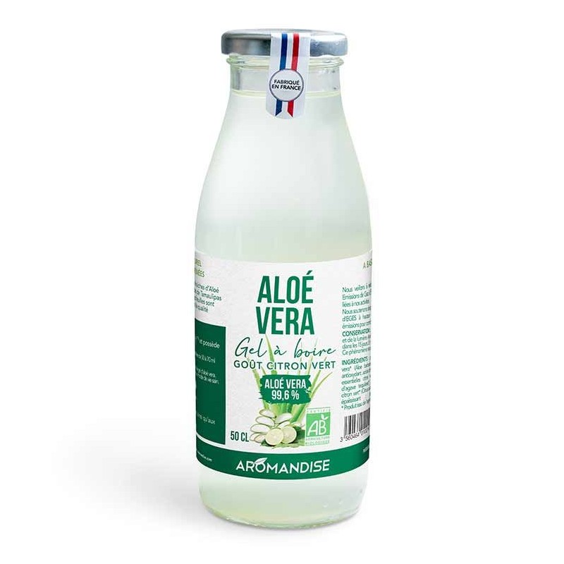 Gel à boire d'Aloe vera et citron vert - 0,5 litre - Aromanidse