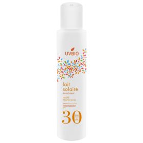 Lait solaire BIO, résitant à l'eau, Haute protection - Indice 30, 100ml - UVBIO