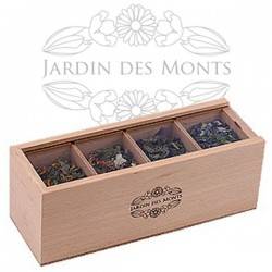 Kästchen Entdeckung Aufgüsse (Holz) - 4x 20g - Jardin des monts (Bergdrogist)