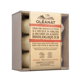 BIO Seifen Trio - Mit Karité & mit Argan - 3x 150g - Oléanat