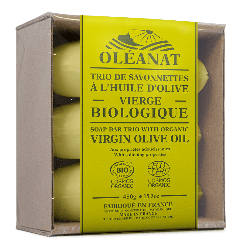 Trio di saponi biologici - Con olio d'oliva - 3x 150g - Oléanat