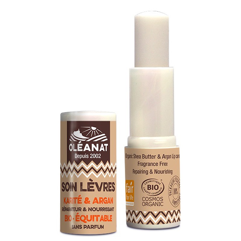 Lippenpflege mit Argan & Karité BIO, ohne Parfum - 4,5g - Oléanat