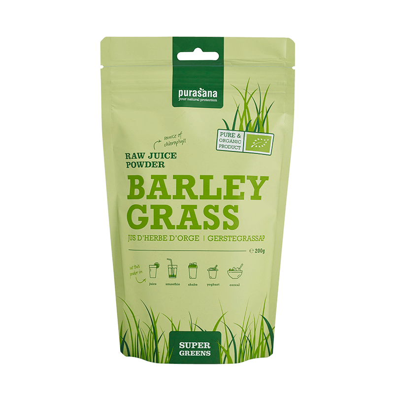 Succo d'erba d'orzo in polvere - Biologico - 200 g - Purasana