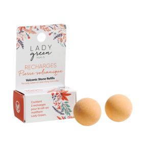 Recharge pour Roll-on matifiant/purifiant en Pierre volcanique - 2pces - Lady Green