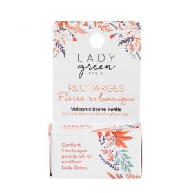 Recharge pour Roll-on matifiant/purifiant en Pierre volcanique - 2pces - Lady Green