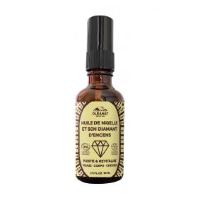 Schwarzkümmelöl BIO und sein Weihrauchdiamant, Reinigt und revitalisiert - 50ml - Oléanat