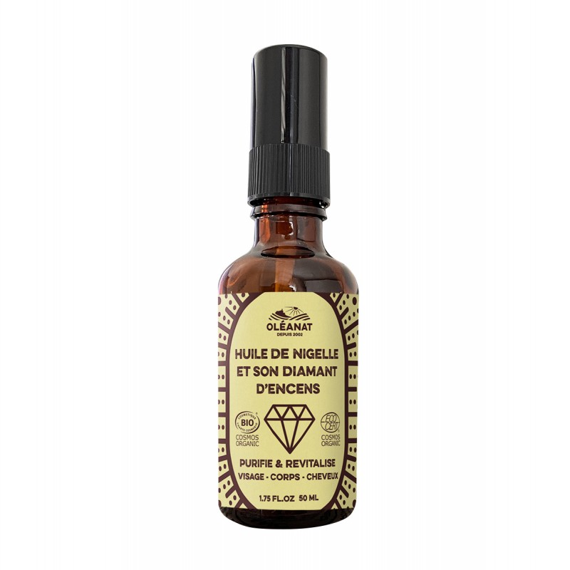 Olio di Nigella biologico con Frankincense Diamond, Purifica e rivitalizza - 50ml - Oléanat