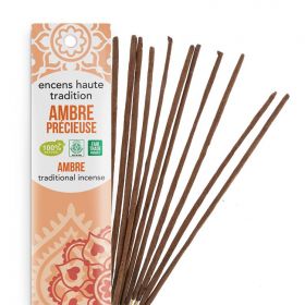 Encens Indiens, 100% naturels "Haute tradition" - Ambre précieuse - 20 pces - Les encens du monde