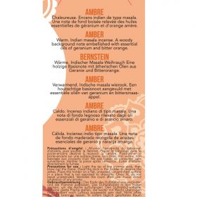 Encens Indiens, 100% naturels "Haute tradition" - Ambre précieuse - 20 pces - Les encens du monde