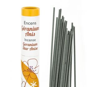 Encens végétal Japonais, Herbosense, 100% naturel -  Géranium rosat, Anis  - 30pces - Les Encens du Monde 