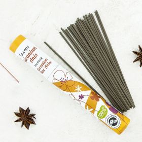 Japanische pflanzliche Räucherstäbchen, Herbosense, 100% natürlich - Rosengeranie, Anis - 30Stück - Les Encens du Monde