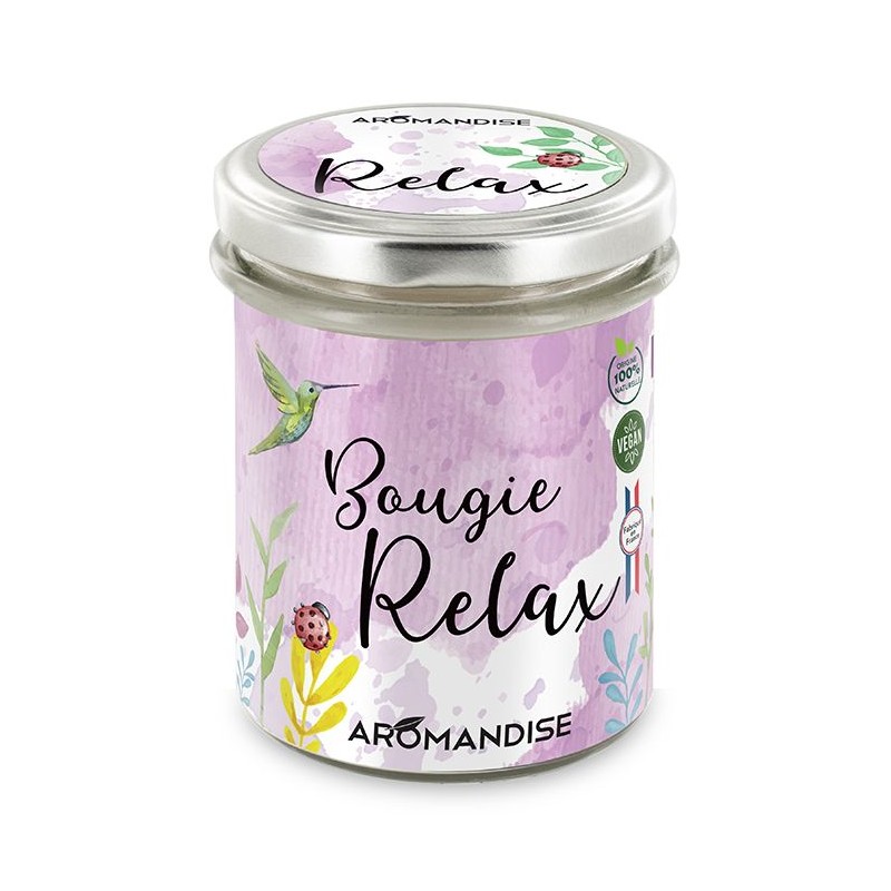Candela 100% cera di soia naturale "Relax" - 150g - Aromandise