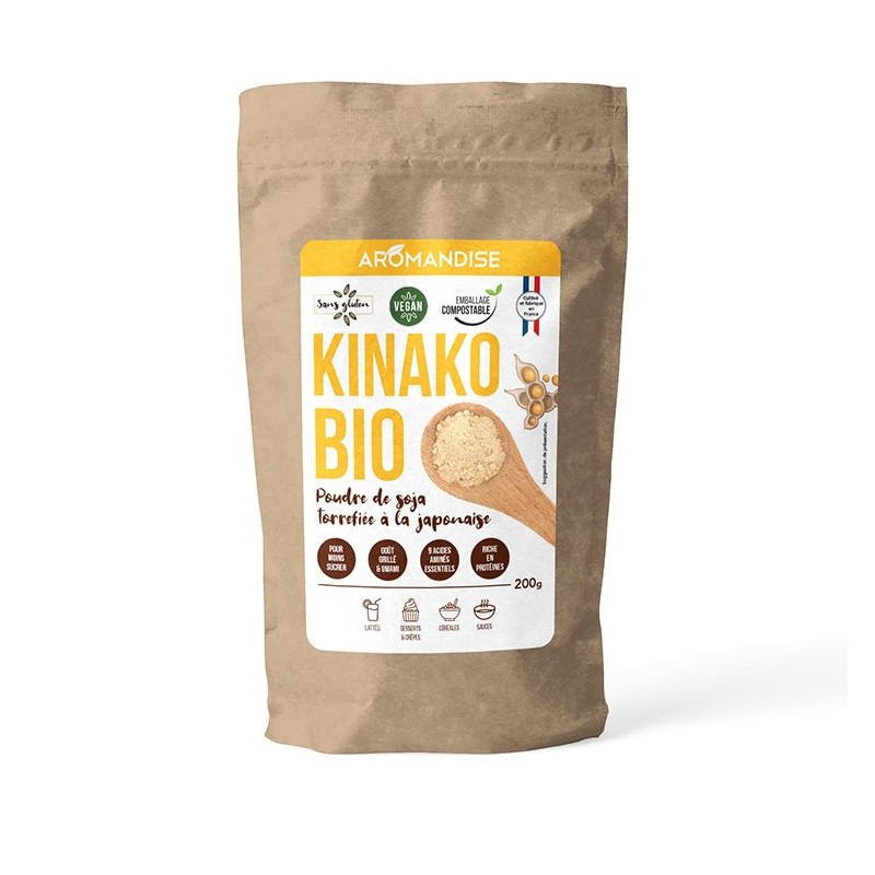Kinako Organic - Polvere di soia giapponese tostata - 200g - Aromandise