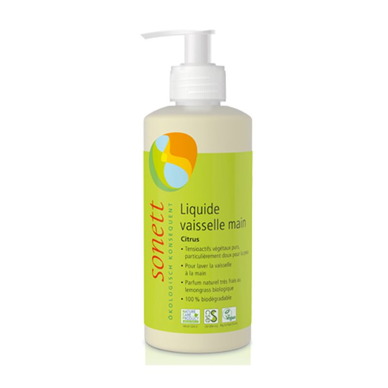 Liquido per lavare i piatti a mano alla citronella, 100% biodegradabile - flacone a pompa da 300 ml - Sonett