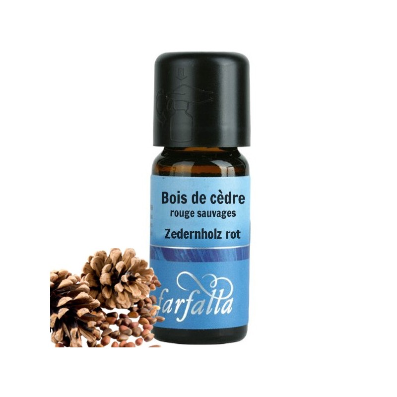 Huile essentielle (Ethérée) - Bois de Cèdre rouges sauvages - 100% naturelle et pure -  10 ml - Farfalla