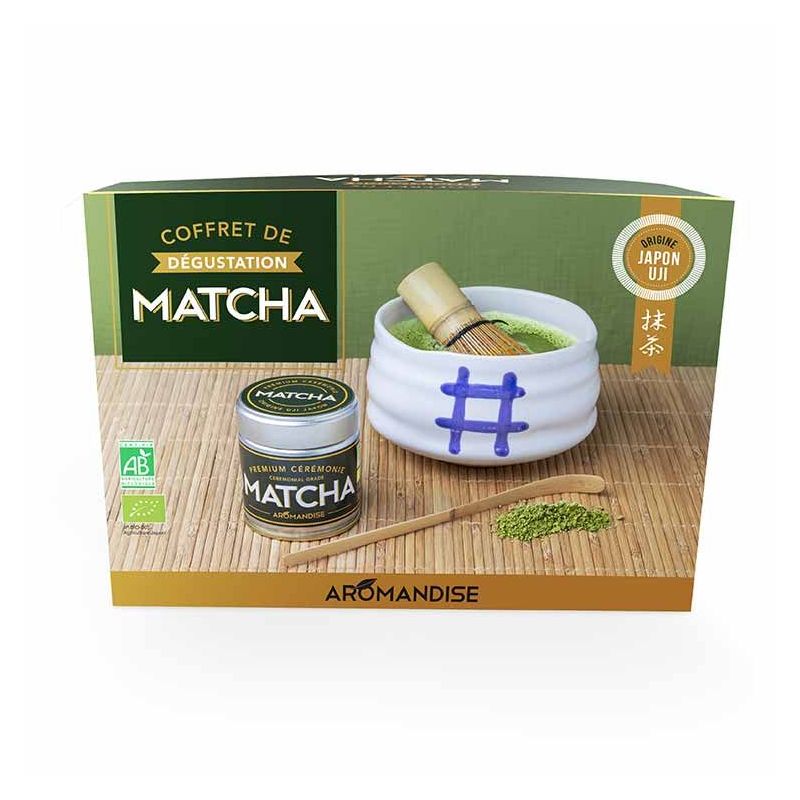 Probierset "Matcha Zeremonie" - Matcha, Löffel, Schale & Schneebesen - Aromandise