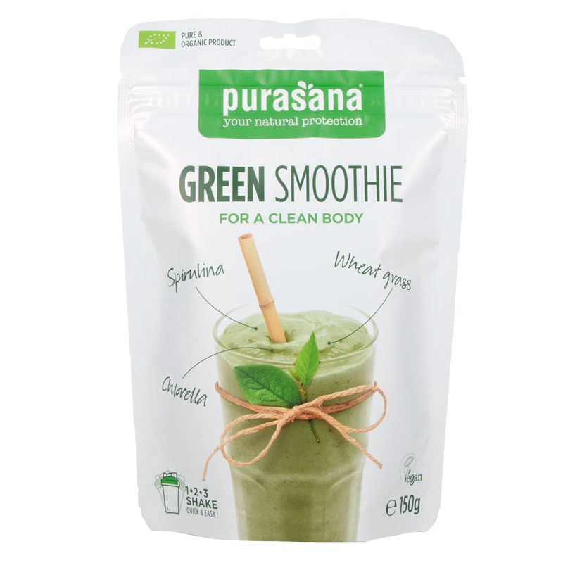 Smoothie Green aux superaliments BIO en poudre - 150gr - Purasana