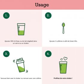 Green mix BIO en poudre (Chlorella, spiruline, blé & orge) - 200g - Purasana