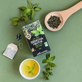 Thé vert Sencha de UJI et Menthe en infusettes - 18 sachets - Aromandise