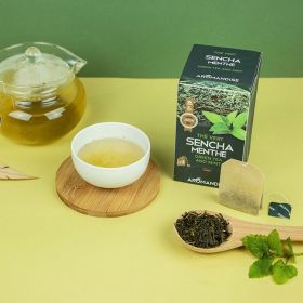 Thé vert Sencha de UJI et Menthe en infusettes - 18 sachets - Aromandise