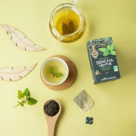 UJI Grüntee Sencha und Minze in Kräutertee - 18 Beutel - Aromandise
