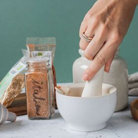 Mörser mit Stößel aus Steingut, Ø 10cm - 1 St. - Aromandise