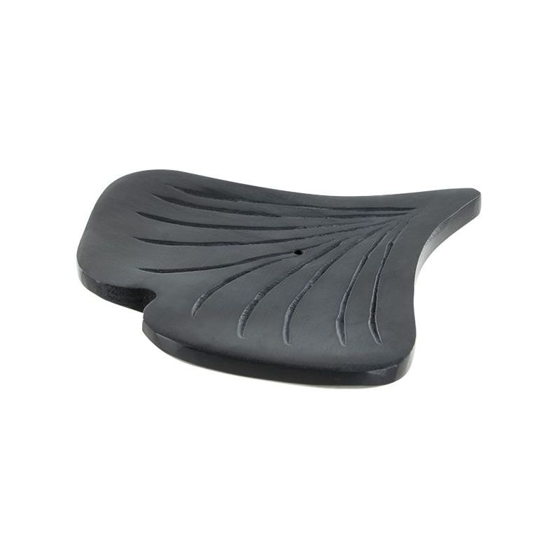 Porte-encens en pierre noir "Gingko" - Les encens du monde