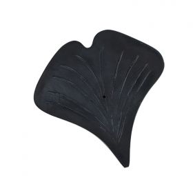 Räucherstäbchenhalter aus schwarzem Stein "Gingko" - Les encens du monde