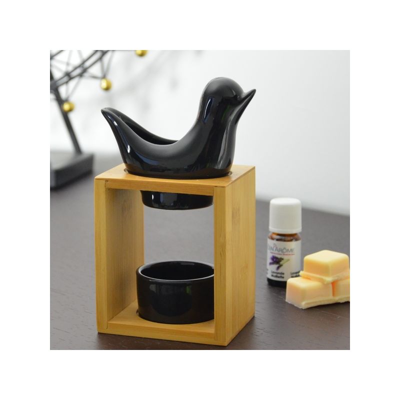 Kerzen-Parfüm-Brenner, Naturéa BIRDY Schwarz - ZEN'Arôme