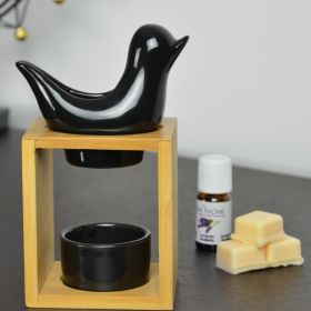 Bruciatore di profumo di candela, Naturéa BIRDY Nero - ZEN'Arôme