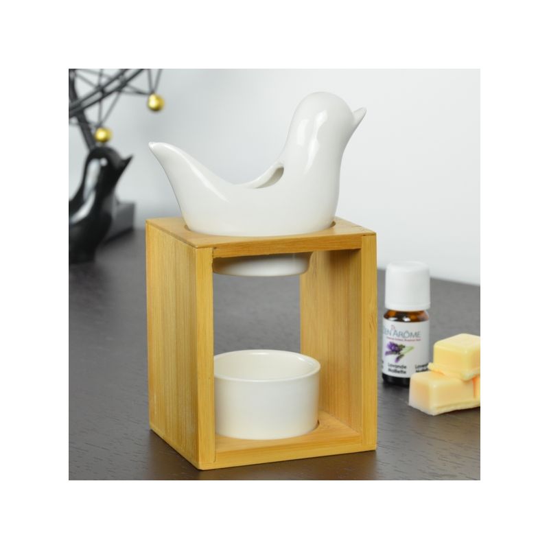 Kerzen-Parfüm-Brenner, Naturéa BIRDY Weiß - ZEN'Arôme