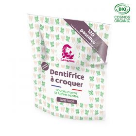 Dentifrice BIO en pastilles à croquer, Ortie-Menthe (sans fluor) - 120 pastilles - Lamazuna