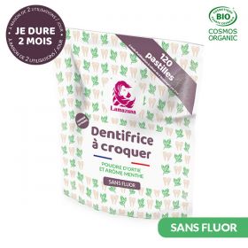 Zahnpasta in Kautabletten, Brennnessel-Minze (ohne Fluorid) - 120 Kautabletten - Lamazuna