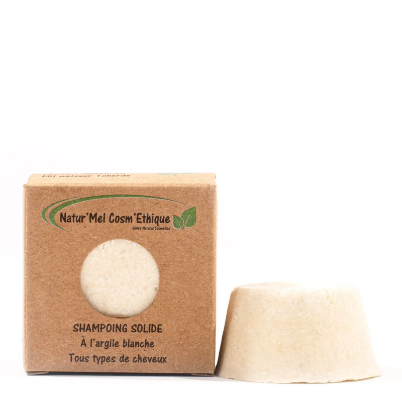Shampoing Solide Suisse à l'argile Blanche (tous les cheveux) - 30g - Natur'Mel Cosm'Ethique
