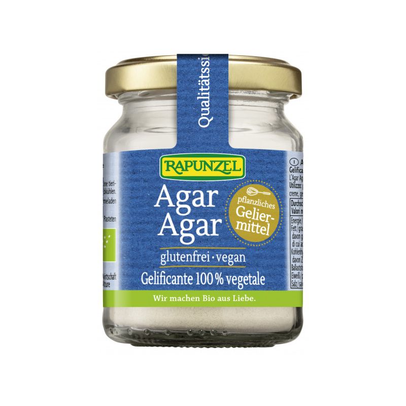 Agar Agar biologico in polvere, gelificante vegetale - 60 g - Rapunzel