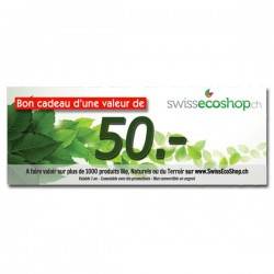 Bon Cadeaux d'une valeur de 25.- sur SwissEcoShop.ch + Offert 10% de cette valeur pour vous !